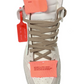 Iridescent High-Top Sneakers in White Leather