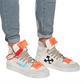 Iridescent High-Top Sneakers in White Leather