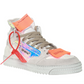 Iridescent High-Top Sneakers in White Leather