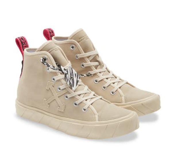 Beige Suede High-Top Sneakers