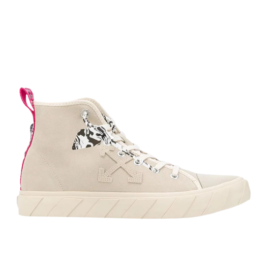 Beige Suede High-Top Sneakers