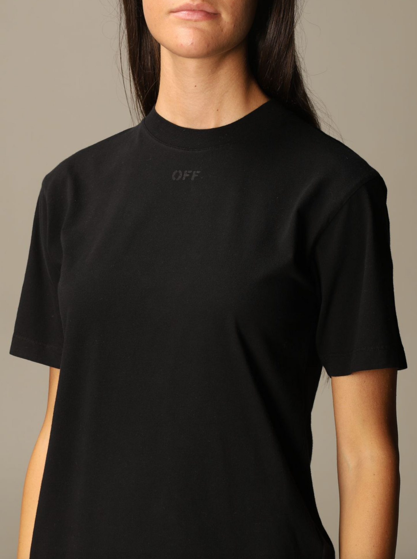 Chic Black Cotton Tee - Italian Craftsmanship