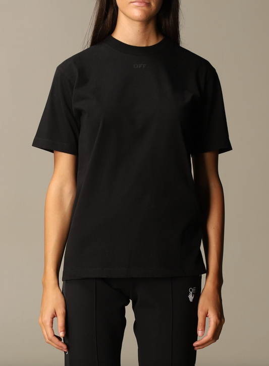 Chic Black Cotton Tee - Italian Craftsmanship