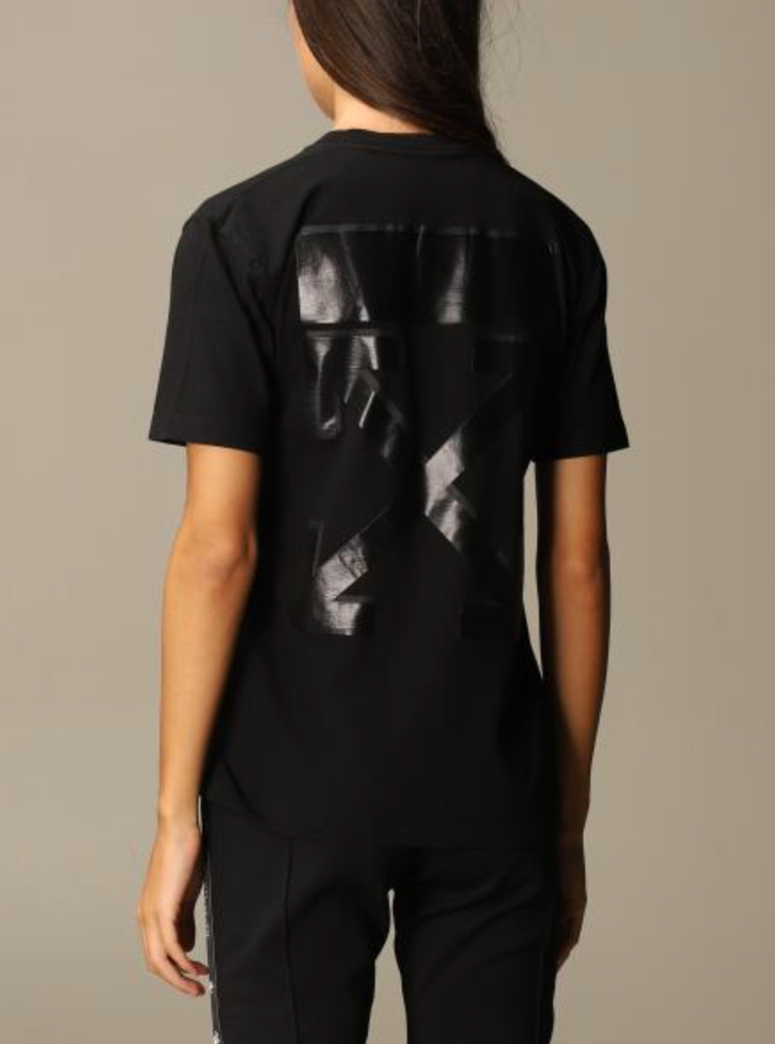 Chic Black Cotton Tee - Italian Craftsmanship