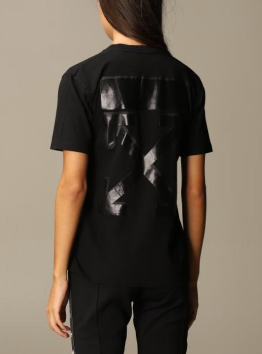 Chic Black Cotton Tee - Italian Craftsmanship