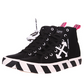 High-Top Cotton Canvas Sneakers with Suede Logo