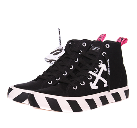 High-Top Cotton Canvas Sneakers with Suede Logo