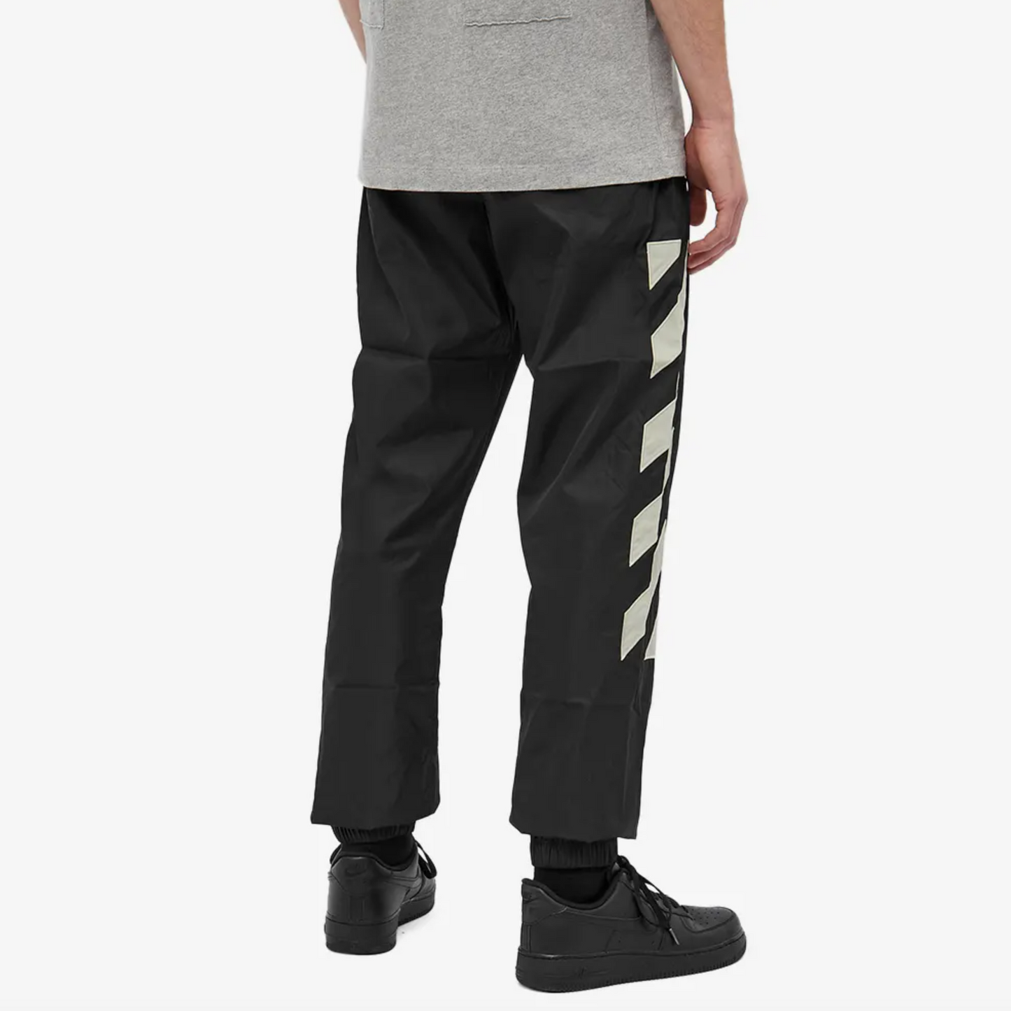 Sleek Nylon Track Pants in Timeless Black