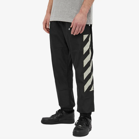 Sleek Nylon Track Pants in Timeless Black