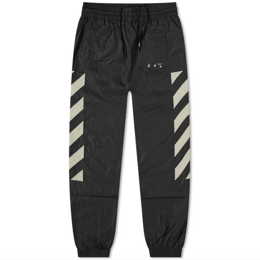 Sleek Nylon Track Pants in Timeless Black