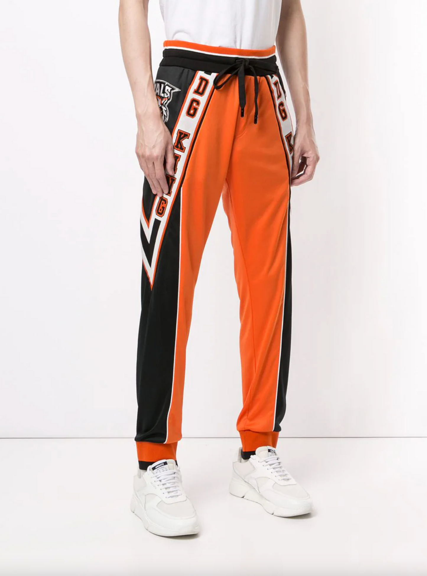 Silk-Detailed Designer Pants in Vibrant Orange