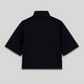 Chic Black Track Zip Polo with Neck Logo