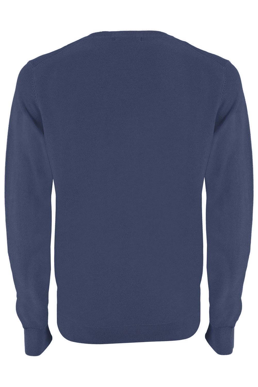 Acid-Etched Cotton V-Neck Men's Sweater