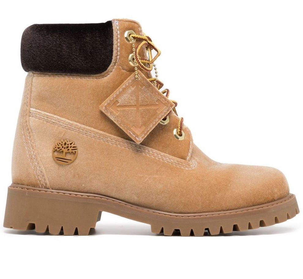 Beige Leather Iconic Design Boots