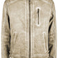 Chic Beige Multipocket Eco-Leather Jacket