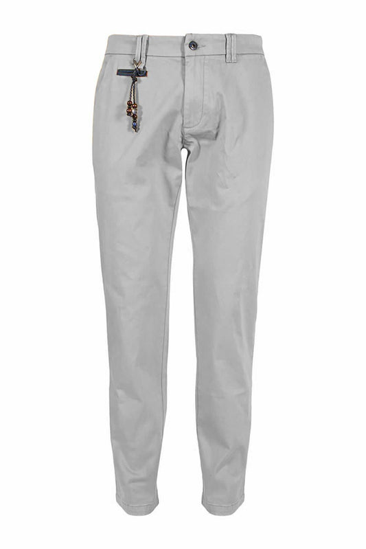 Chic Gray Cotton Blend Chinos for Men