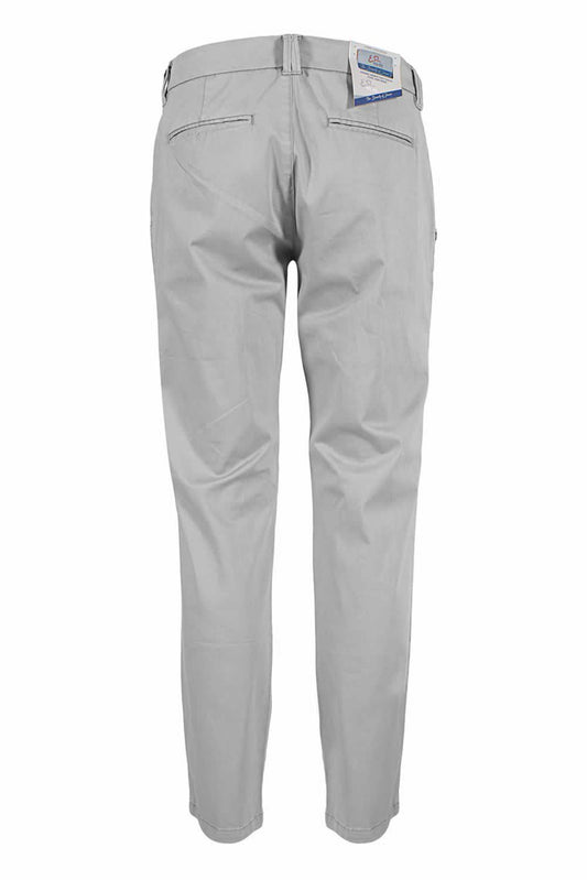 Chic Gray Cotton Blend Chinos for Men