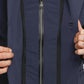 Elegant Blue Windbreaker with Inner Waistcoat