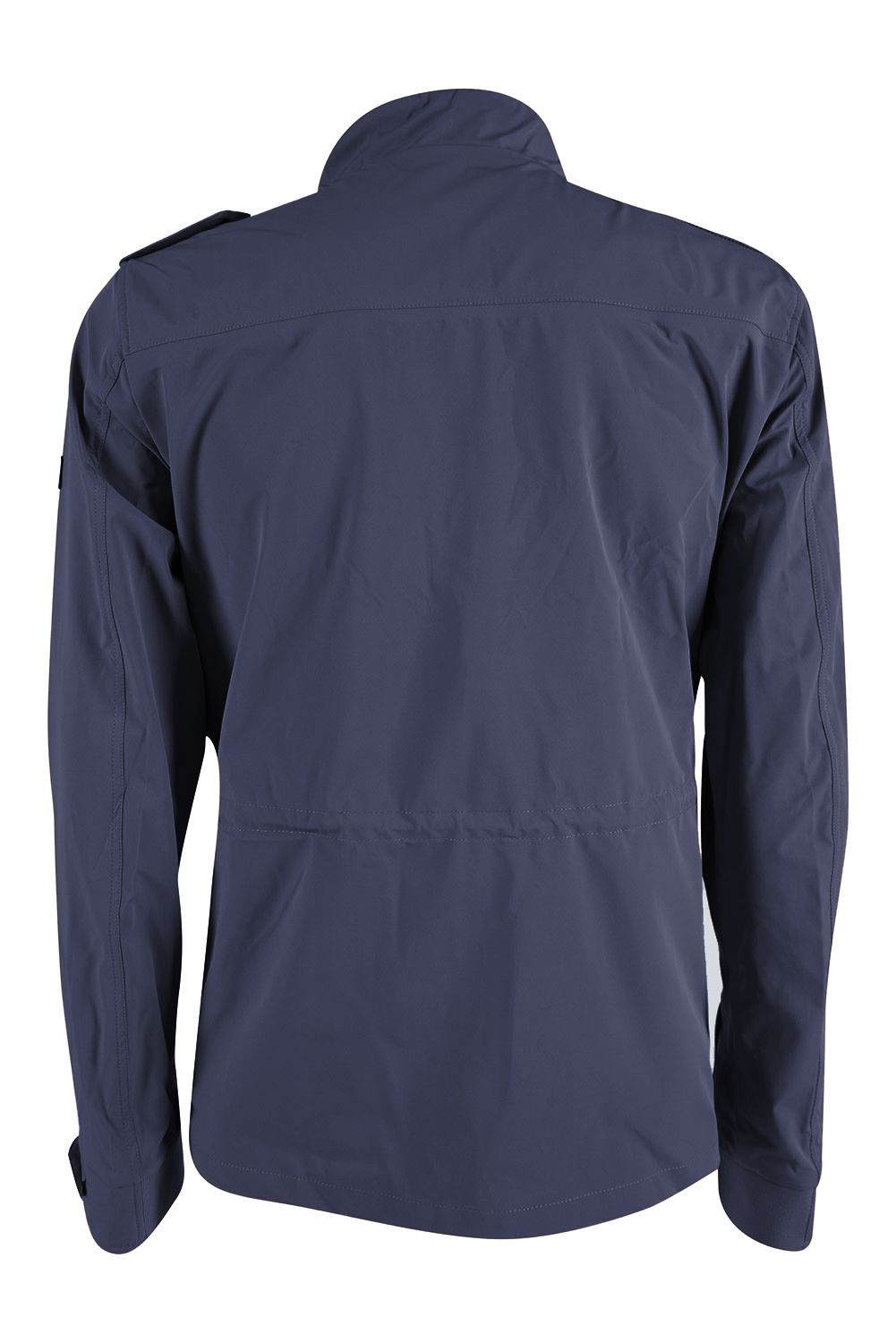 Sleek Blue Windbreaker with Multi-Pocket Design