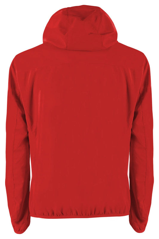 Sleek Red Softshell Men's Jacket with Hood