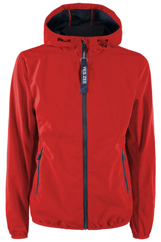 Sleek Red Softshell Men's Jacket with Hood