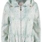 Chic Snakeskin Effect Hooded Jacket in Lush Green