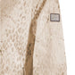 Chic Beige Hooded Jacket with Snakeskin Print