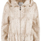 Chic Beige Hooded Jacket with Snakeskin Print