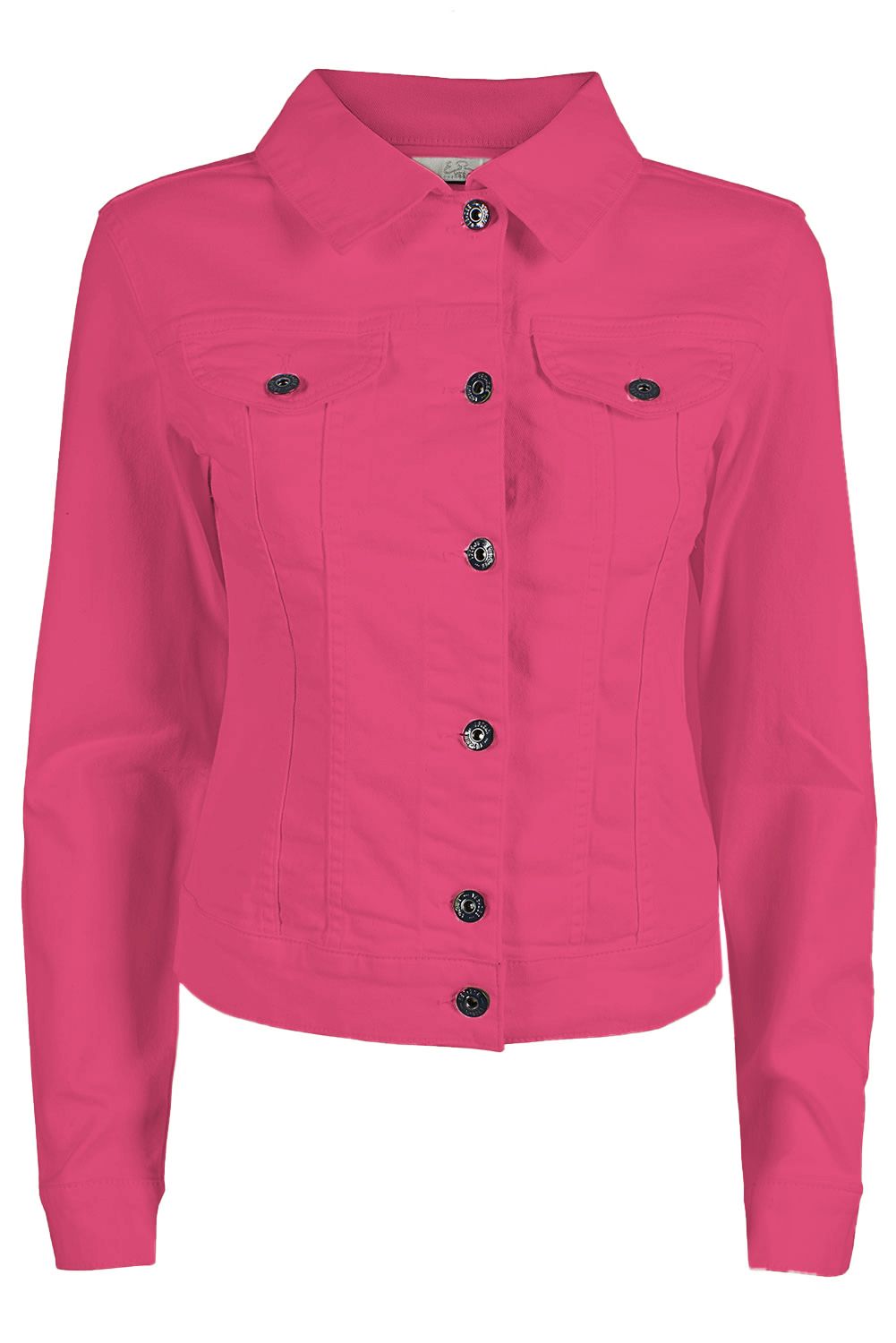 Chic Pink Denim Jacket with Button Closure