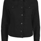 Sleek Black Denim Jacket with Button Closure