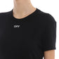Elegant Basic Black Tee with Logo Accent