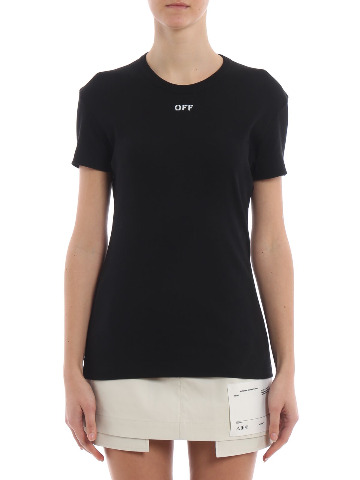 Elegant Basic Black Tee with Logo Accent