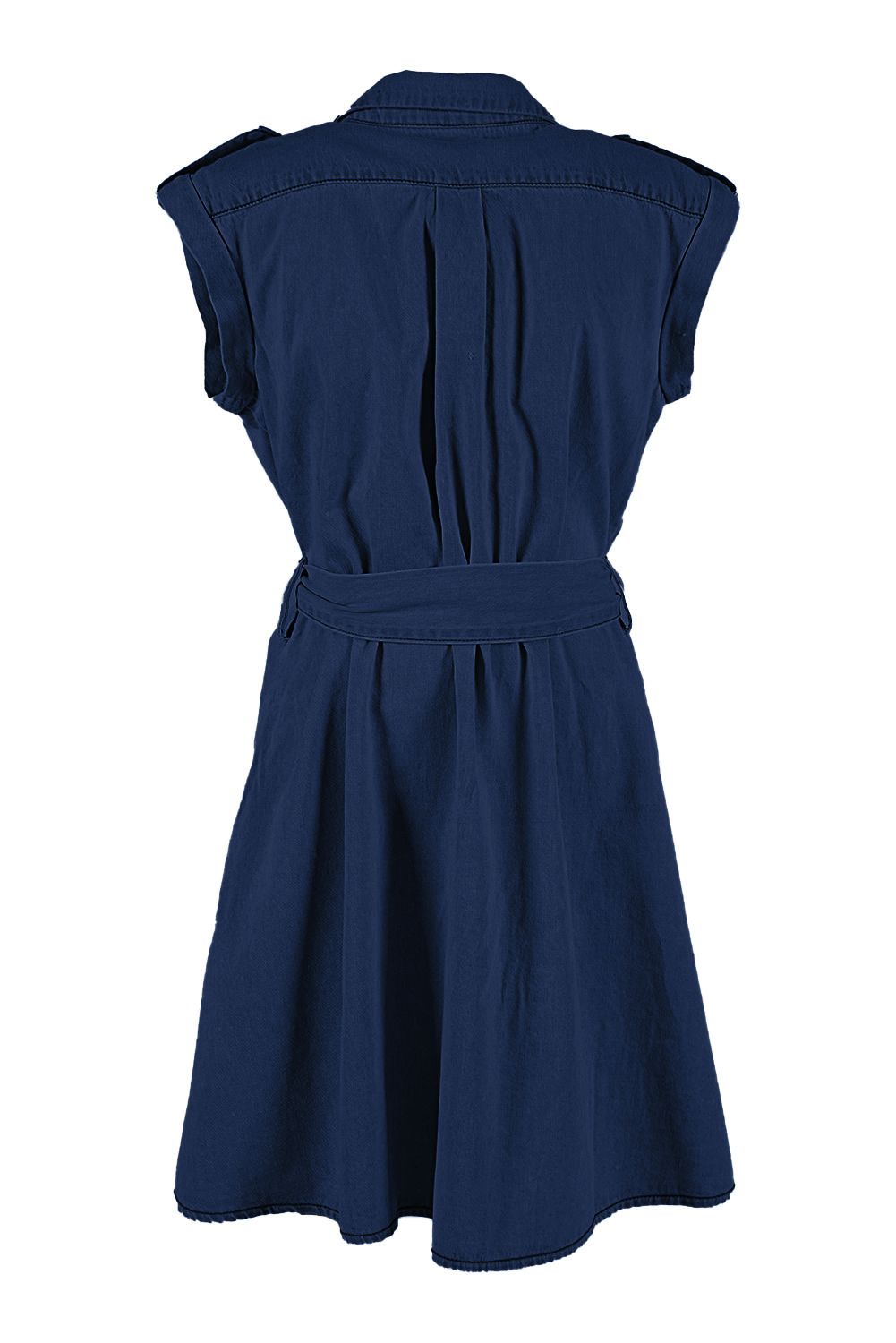 Chic Sleeveless Denim Dress with Pockets