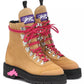 Elegant Suede Trekking Ankle Boots with Pink Accents