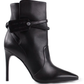 Chic Black Calfskin Ankle Boots with Sleek Pointed Toe