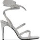 Dazzling Gray Diamond Buckle Leather Sandals