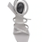 Dazzling Gray Diamond Buckle Leather Sandals