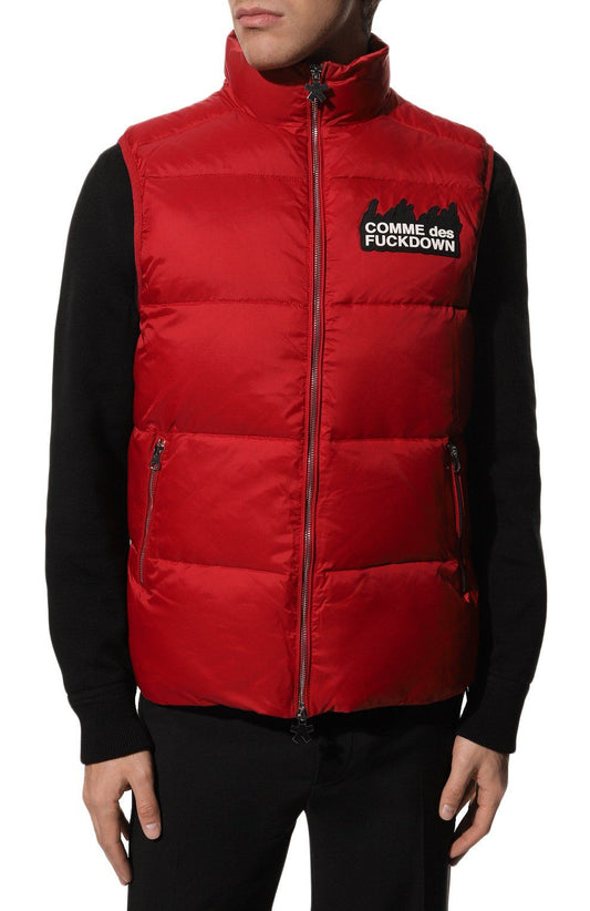 Sleek Sleeveless Padded Gilet in Radiant Red