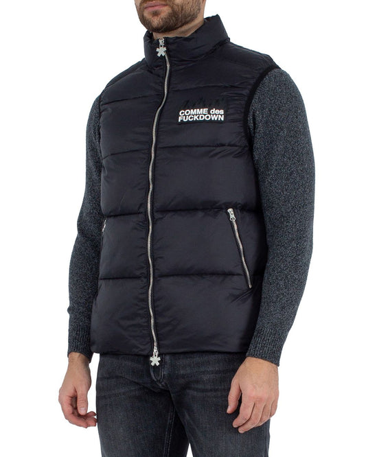 Sleek Sleeveless Padded Gilet with Rubber Logo