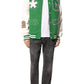 Eco-Leather Varsity Jacket with Iconic Appliques