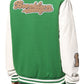 Eco-Leather Varsity Jacket with Iconic Appliques