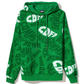Urban Edge Green Cotton Hoodie with Bold Prints