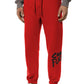 Chic Pink Cotton Sweatpants With Bold Side Logo