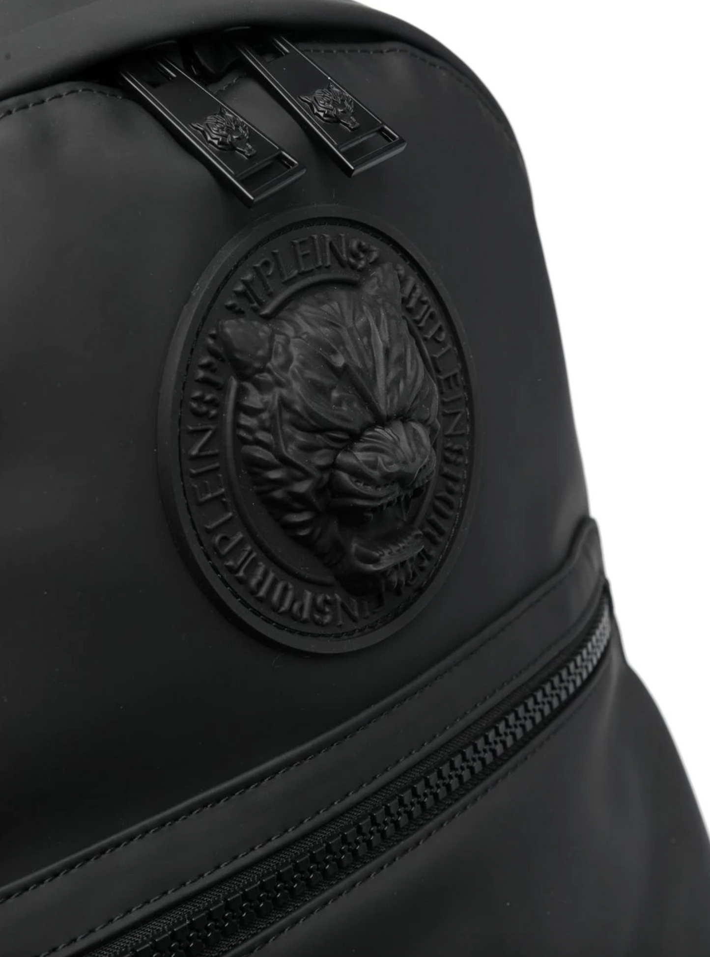 Sleek Black Designer Backpack with Relief Logo