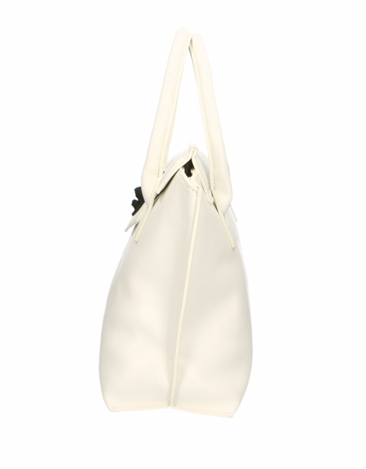 Chic White Polyethylene Handbag