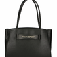 Sleek Black Three-Compartment Tote Bag