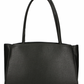 Sleek Black Three-Compartment Tote Bag