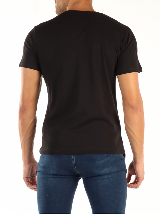 Sleek Cotton Tee with Rubber Logo Print