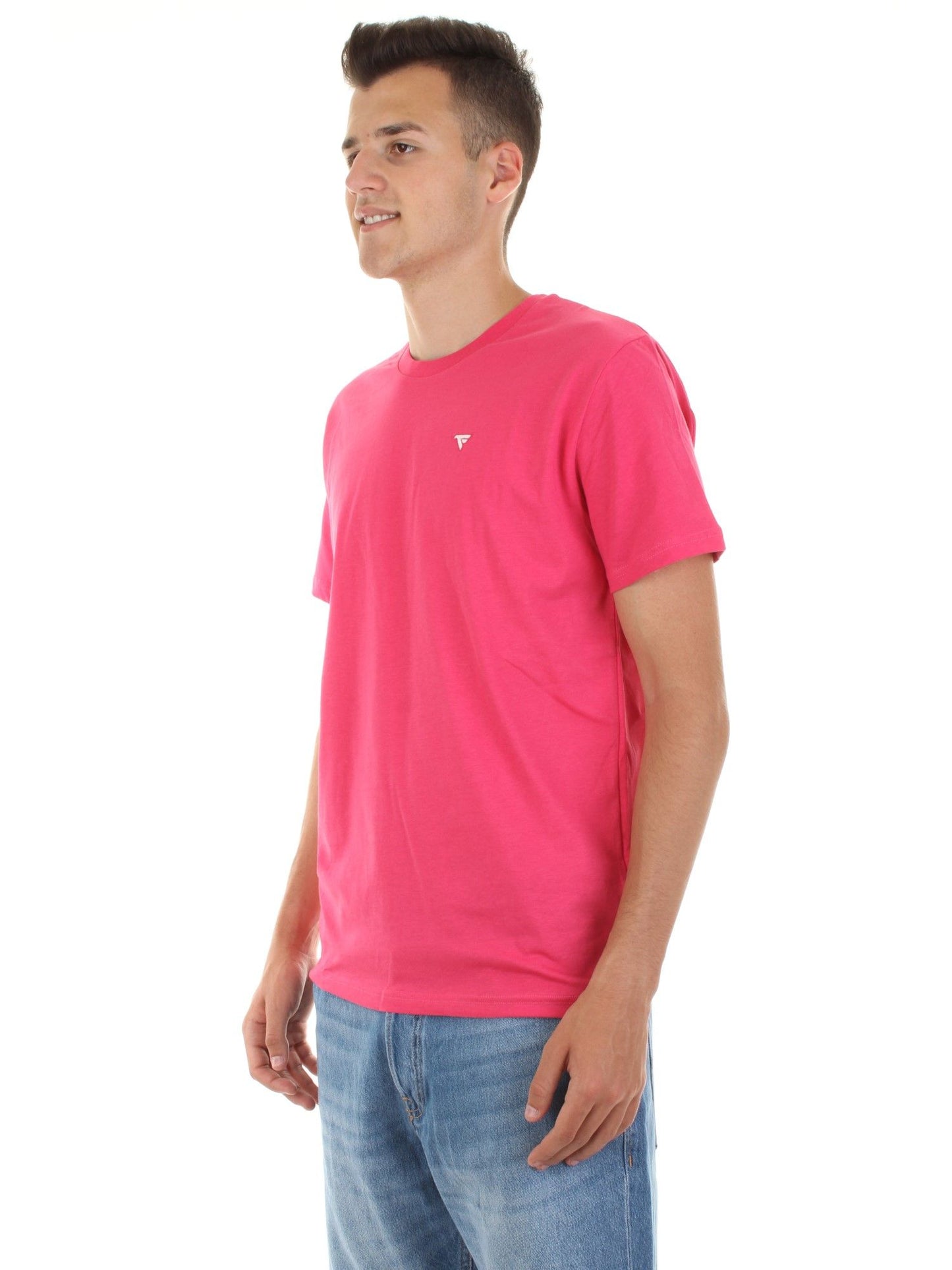 Fuchsia Embroidered Logo Cotton Tee