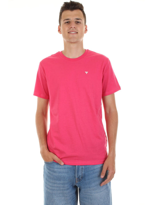 Fuchsia Embroidered Logo Cotton Tee